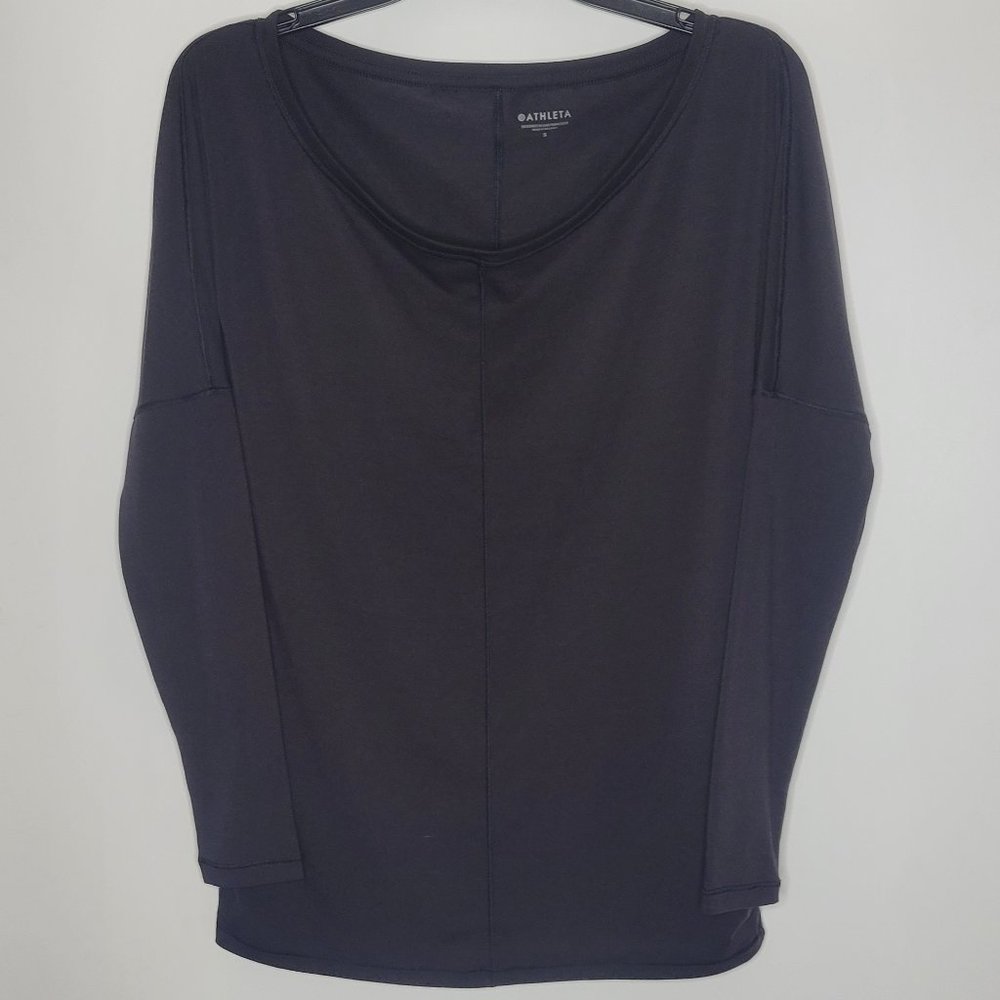 Athleta Shirt Small Black Long Sleeve Oversize Activewear Adult Womens